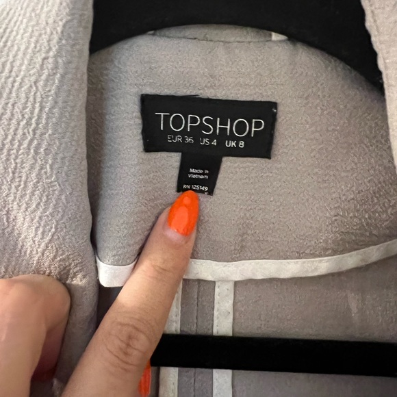 Topshop Grey Asymmetrical Jacket - Picture 3 of 4